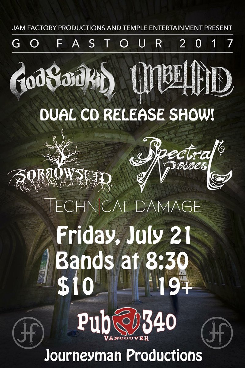 Sorrowseed's tweet photo. TONIGHT!! Our first show in Vancouver!!! 

#Sorrowseed #SpectralVoices #RingofMalevolenceTour #melodicmetal #GodSaidKill #Unbeheld https://t.co/oENUrg7oXe
