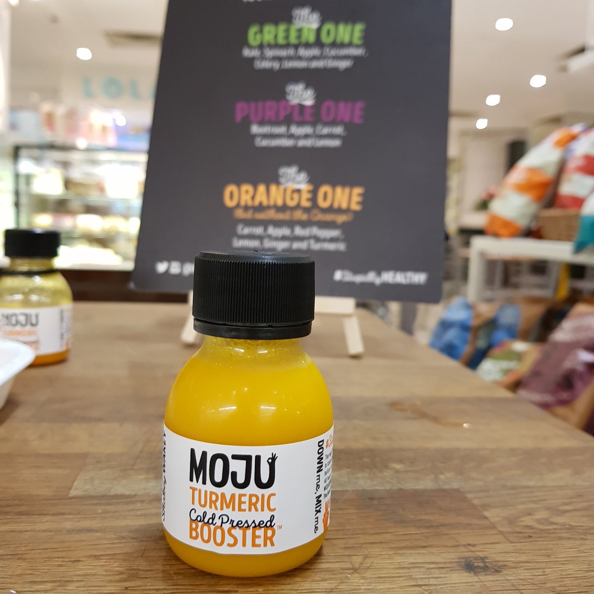 doindubai's tweet photo. Tried amazingly potent #turmeric shots @SelfridgesFood 2day #wow #healthy @MojuDrinks #coldpressed #bbclocalite @Londonist @theNudgeLondon https://t.co/sPtrS1zWQ7
