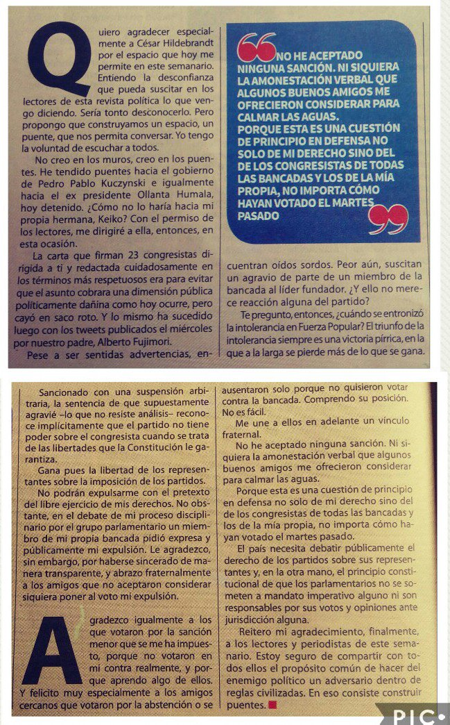 EspinosaPily1's tweet photo. #VersusCapital @KenjiFujimoriH nos enseña a derribar muros de odios para construir puentes se reconciliación y paz por nuestro Perú.👍 https://t.co/LfDX2G9fop
