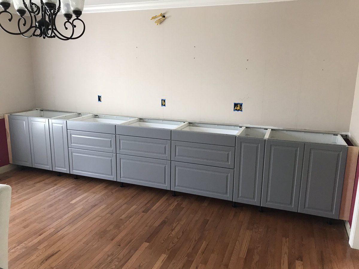 jamaila's tweet photo. Update: measured and templated for countertops. Second cabinet delivery due August 1. #somuchstorage https://t.co/QFU51SLe6W