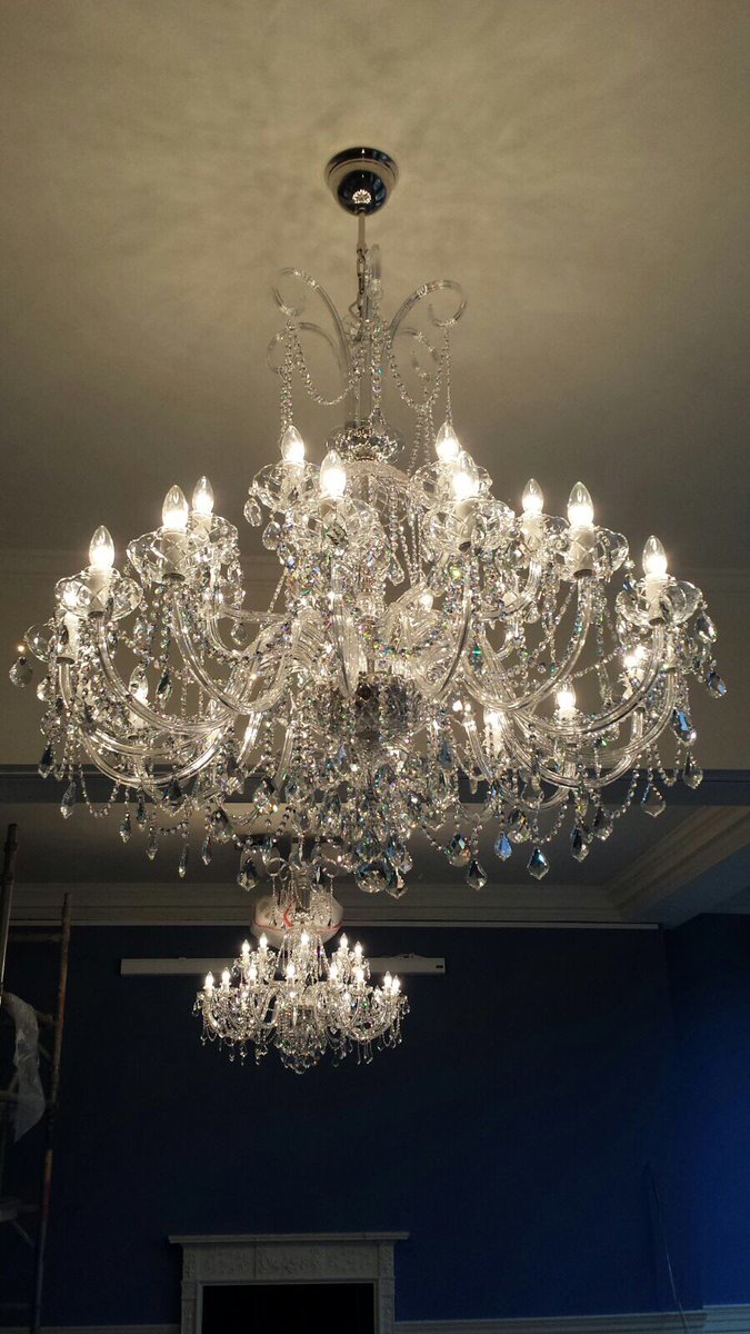 Three of our stunning 24 arm crystal chandeliers installed at the historic Riddles Court, Royal Mile, Edinburgh by <a href="/KGElectrical/">Keith Gunn Electrical Solutions</a>