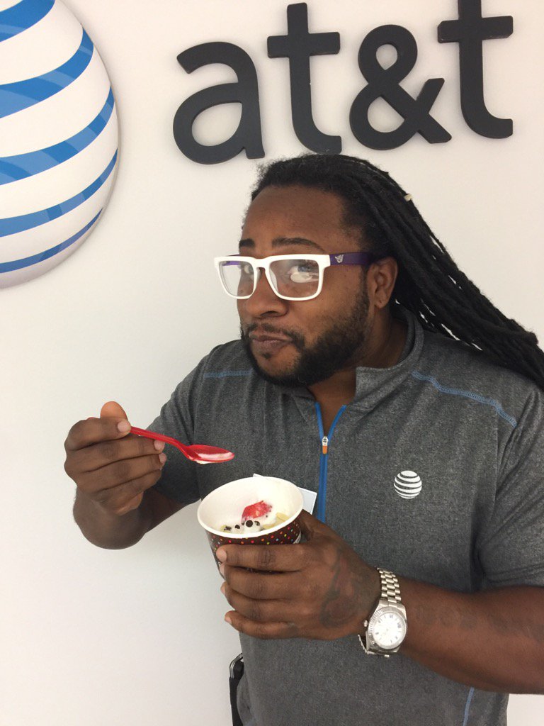 Wallace aka Mr.Carter aka Mr Small Biz enjoying some Fro-Yo on a HOT Summer Day!! #KeepItCoolNER #OneNYNJ #ATTNYCET