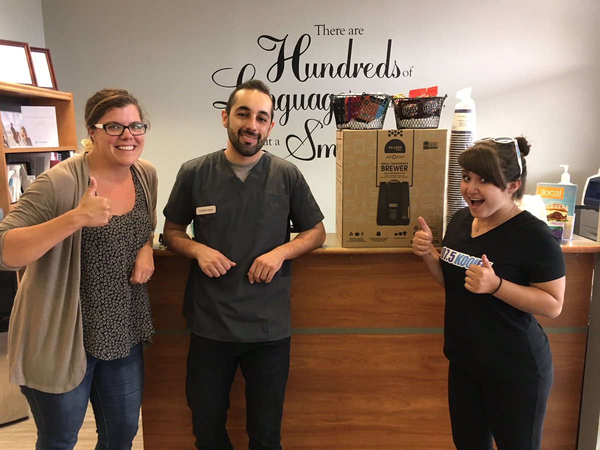 KoolFMBarrie's tweet photo. Congrats to Kingswood Dentistry for winning this week's 'Single Serve Brewer' from @PersServCoffee! Keep a look out for Kool at Work today! https://t.co/573GBdQfOz