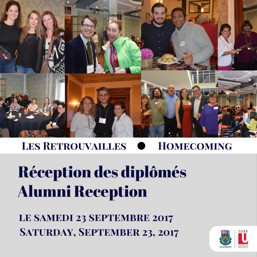 GlendonAlumni's tweet image. SAT, SEPT 23 #GLAlumni Reception #Homecoming2017 @YorkUAlumni #GLcanada150 @GlendonCampus @GlendonSPIA Info &amp;amp; RSVP:  glendon.yorku.ca/alumni/event/g…