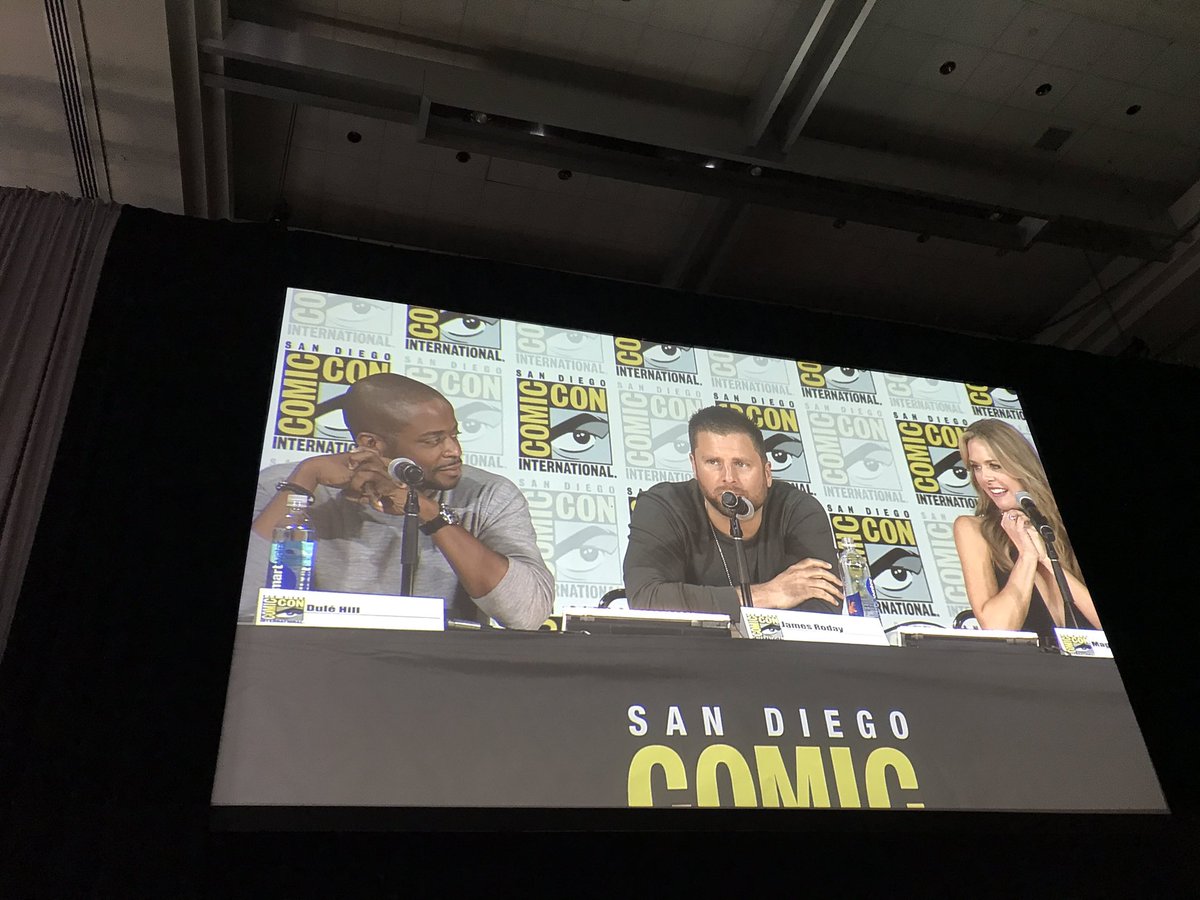 PsychPeacock's tweet photo. More details on #PsychTheMovie! "I'll just say that... more than one person on this panel might do a little singing." #SDCC https://t.co/aHXlSCrq33