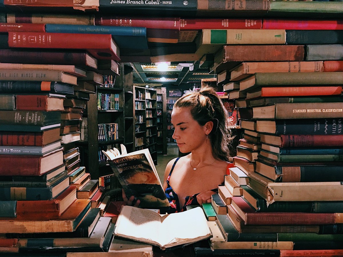 Get lost in literature. It's where we get our most novel ideas. @thelastbookstorela #DTLA #ArtInLA #ShelfLife