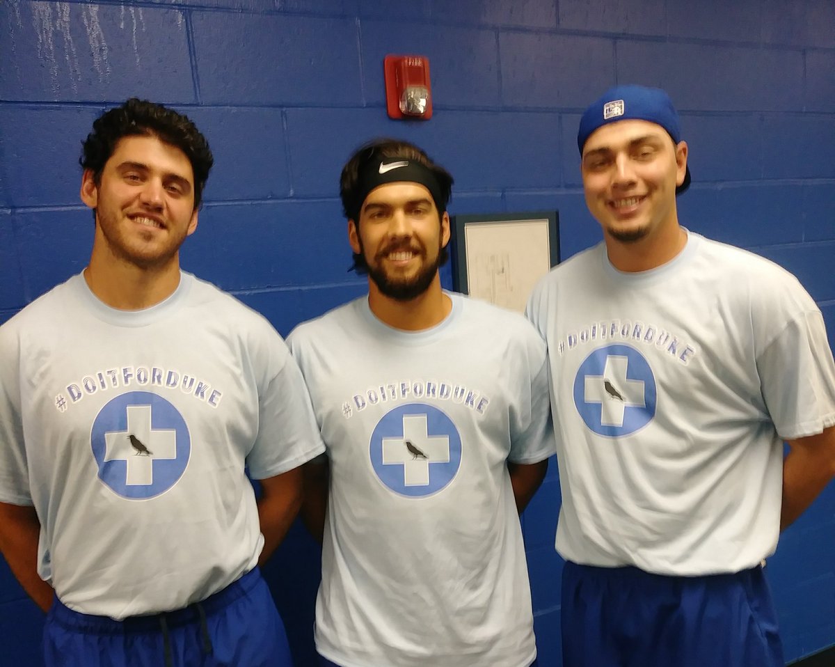 DunedinBlueJays's tweet photo. The pitching staff is sporting #DoItForDuke Rally Crow t-shirts today. Get well soon, Duke! https://t.co/g8MpmU3bAP
