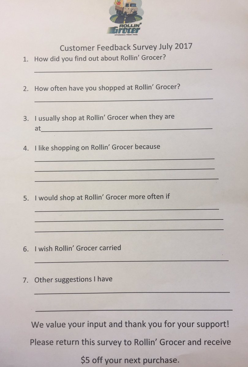 RollinGrocerKC's tweet photo. Stop in and complete a survey to get $5 off your purchase with RG! https://t.co/qtD8tcr8KV