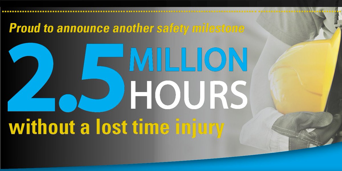 BassettMech's tweet photo. Announcing another safety milestone-2.5 million hours without lost time injury! Thank you to all of our associates for prioritizing safety! https://t.co/5etvu9n2Bk