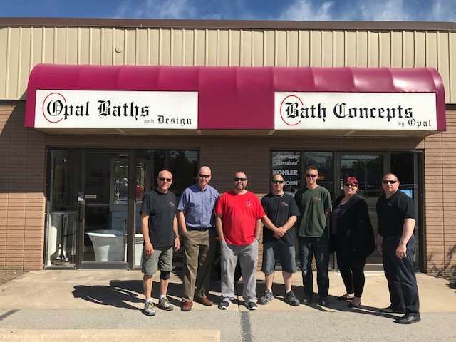 Scott (Installer), Steve (President), Michael (VP &amp; Installer), Mike K. (Installer), Wyatt (Installer), Mel (Office Mgr) &amp; Mike C. (Sales)