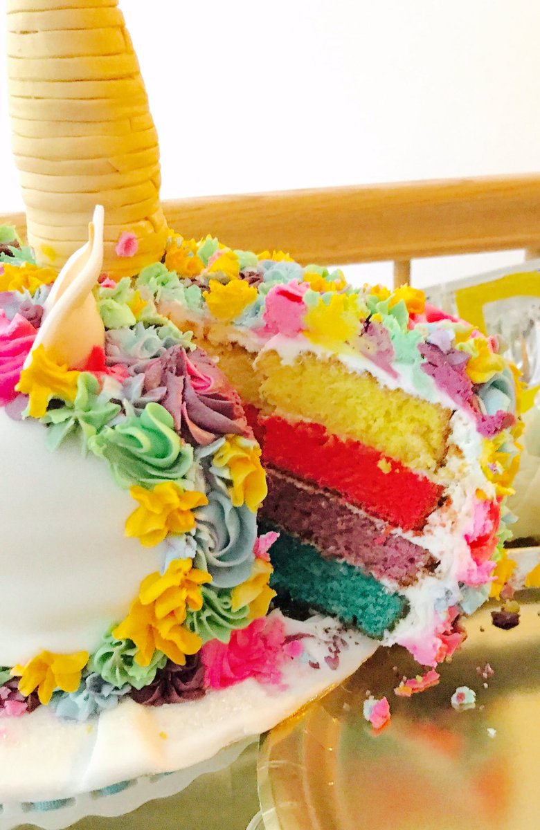 IndyRattan's tweet photo. Rainbow Slice from the Unicorn Cake https://t.co/bY0rDnJt4C