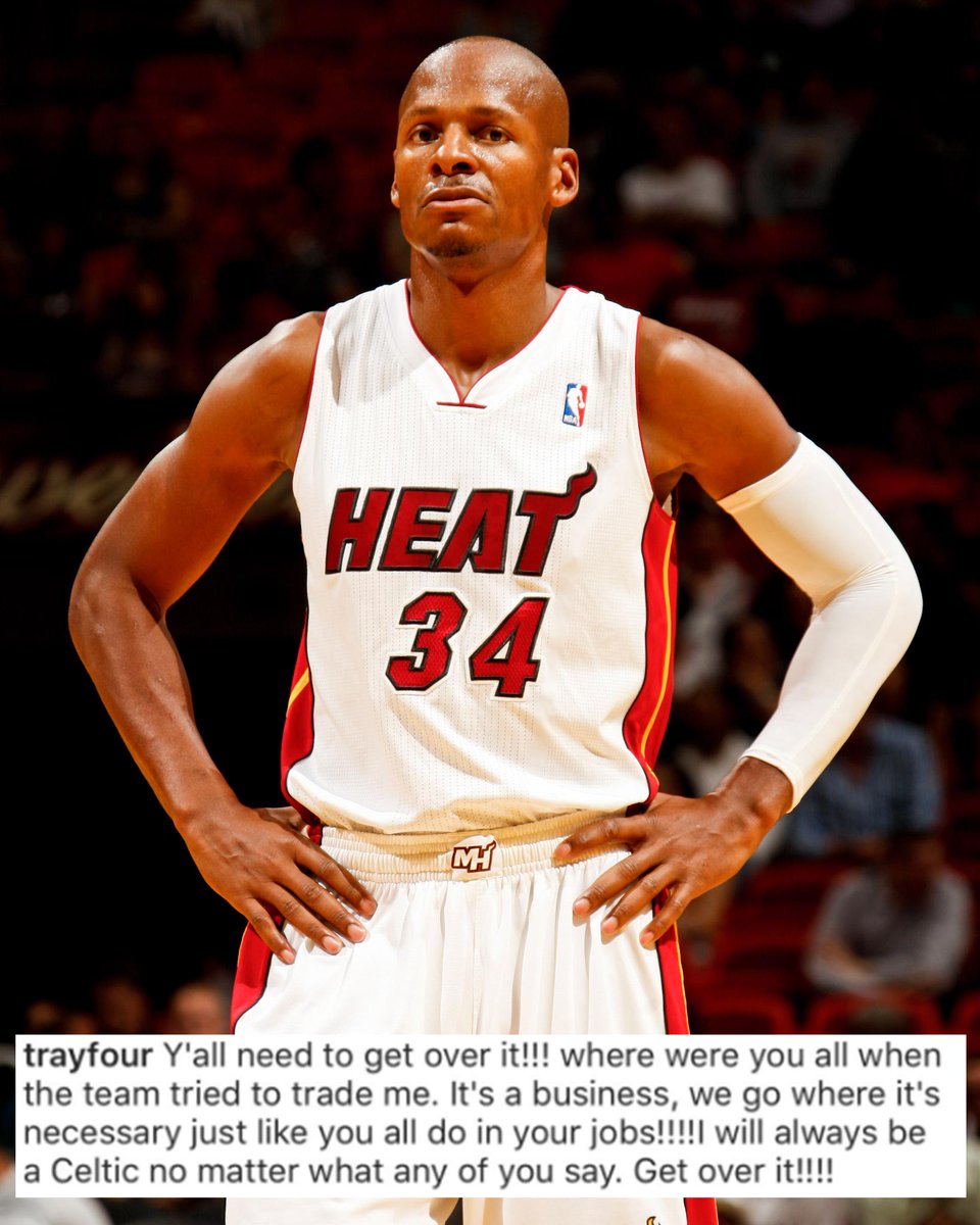 SportsCenter's tweet photo. Ray Allen responds to Celtics fans criticizing him on Instagram. https://t.co/wdwqqxfSHO