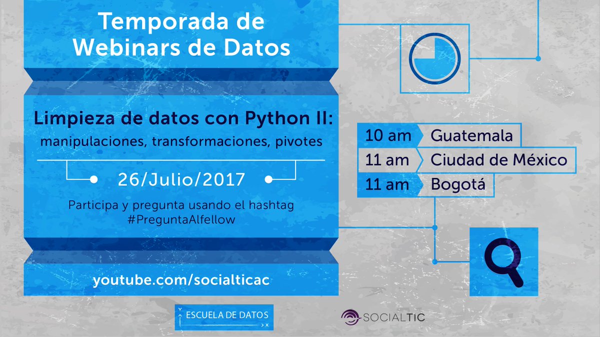 EscuelaDeDatos's tweet photo. ¡El próximo miércoles es el segundo webinar de Escuela de Datos! Pregunta en redes usando el hashtag #PreguntaAlFellow. https://t.co/zBozdDylCE