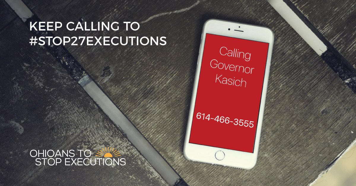 ShaneClaiborne's tweet photo. Take a few minutes to respectfully call Gov @JohnKasich and ask him to #Stop27Executions.  614-466-3555. Leave messages over the weekend. https://t.co/bG96XYk2aE