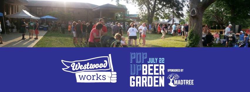 WestwoodWorks's tweet photo. Pop Up Beer Garden is Saturday! @StJamesCincy from 4-8pm serving @MadTreeBrewing - family friendly-see you there!!  https://t.co/Hju8fUA5MP https://t.co/foatVBDp4p