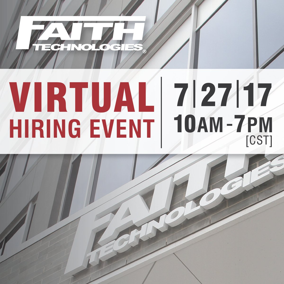KriKnab18's tweet photo. @FaithTech is hosting its first {virtual} hiring event next Thurs, 7/27! Find more details and register here: https://t.co/TAO1CqmjKC https://t.co/fTSEt6lQDR