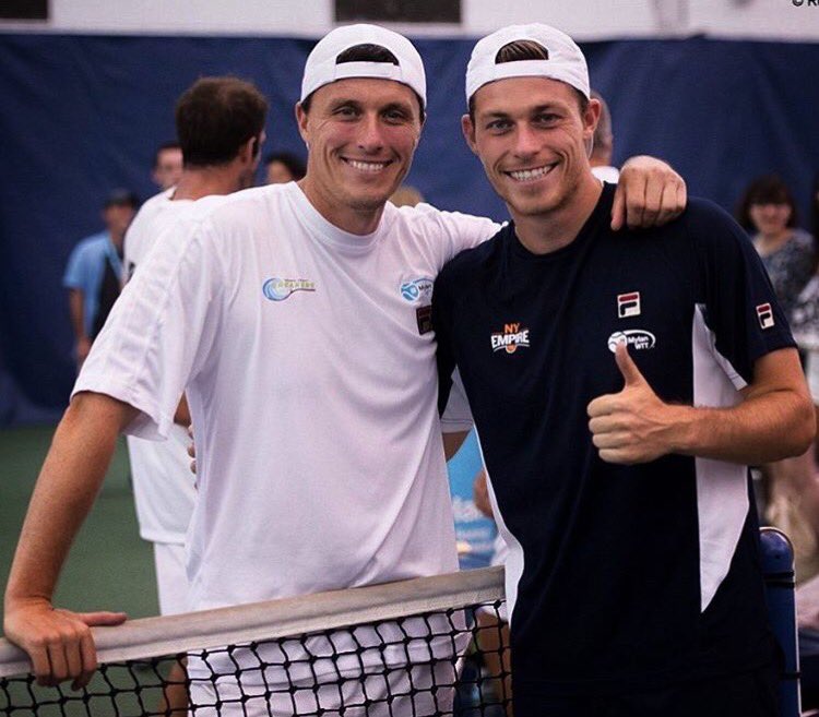 BreakersTennis's tweet photo. Usually partners, the Skupski brothers will be on opposite sides of the court yet again tomorrow night for round two!! #GoBreakers https://t.co/0G2XTxrZ1U