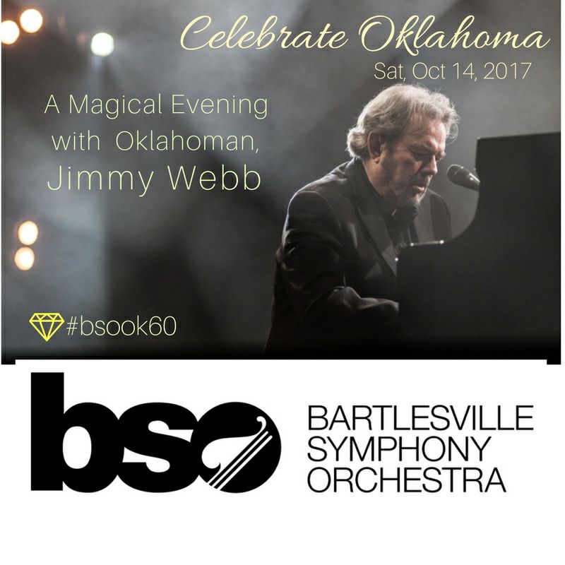 bsooklahoma's tweet photo. Our 60th Diamond Anniversary Celebration kicks off in Oct w/ Oklahoma singer/songwriter, Jimmy Webb.
#bsook60 #bartlesville #oklahoma #bso https://t.co/isH51BaXt8