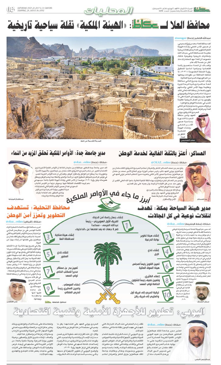 محافظ #العلا لـ «عكاظ»: «الهيئة الملكية» نقلة سياحية تاريخية bit.ly/2uIwNRv

#عكاظ 
#السعوديه 
<a href="/OKAZ_online/">عكاظ</a>