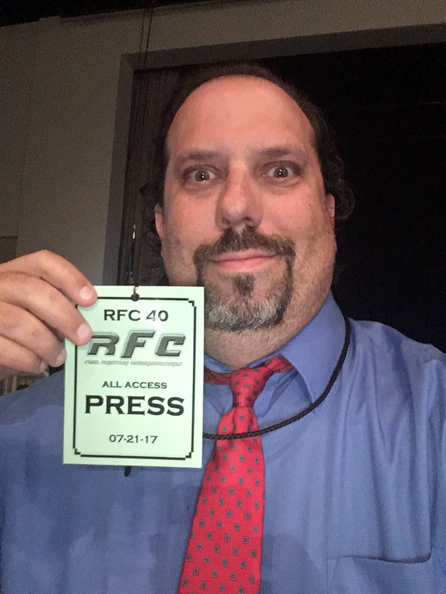 MyNameIsWojcik's tweet photo. I'm officially a MMA reporter #RFC40 on iPPV check @rfcmma for details https://t.co/m5shgQoLbY