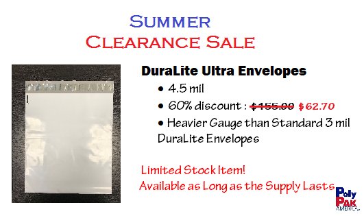 PolyPakAmerica's tweet image. DuraLite Ultra Envelopes 4.5 mil #polymailer
Limited Stock Item! At 60% discount.
polypak.com/product/durali…
#polypakamerica #polybagsale