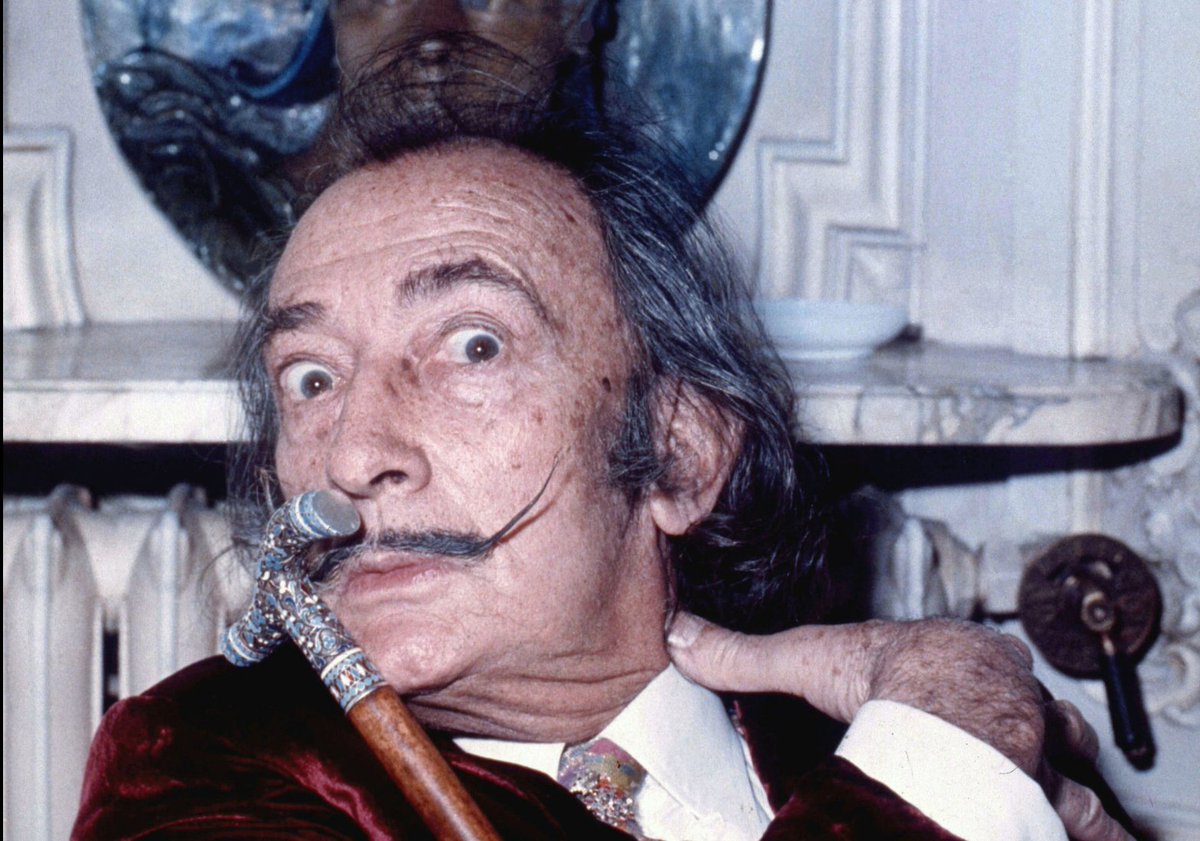 openculture's tweet photo. Salvador Dalí’s Body Gets Exhumed, Revealing That, 28 Years After His Death, His Moustache Remains Perfectly Intact https://t.co/VjHqoTIOQ9 https://t.co/y5845G5Rbi