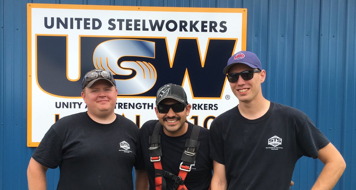 safetytrainings's tweet photo. Technical Instructors Martin Padilla &amp; Alex Zielinski, Rescue Technician RJ Groszewski at USW's Local 1010 Safety Day in Hammond, Indiana. https://t.co/rNAAow47yo