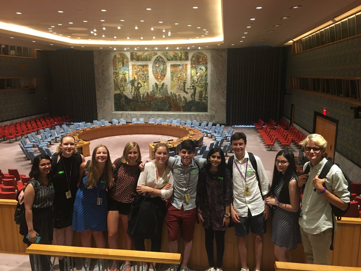 dsharnak's tweet image. Yesterday they were at the #securitycouncil, today they are simulating a SC debate on #syria @NYUCGA #summerteaching