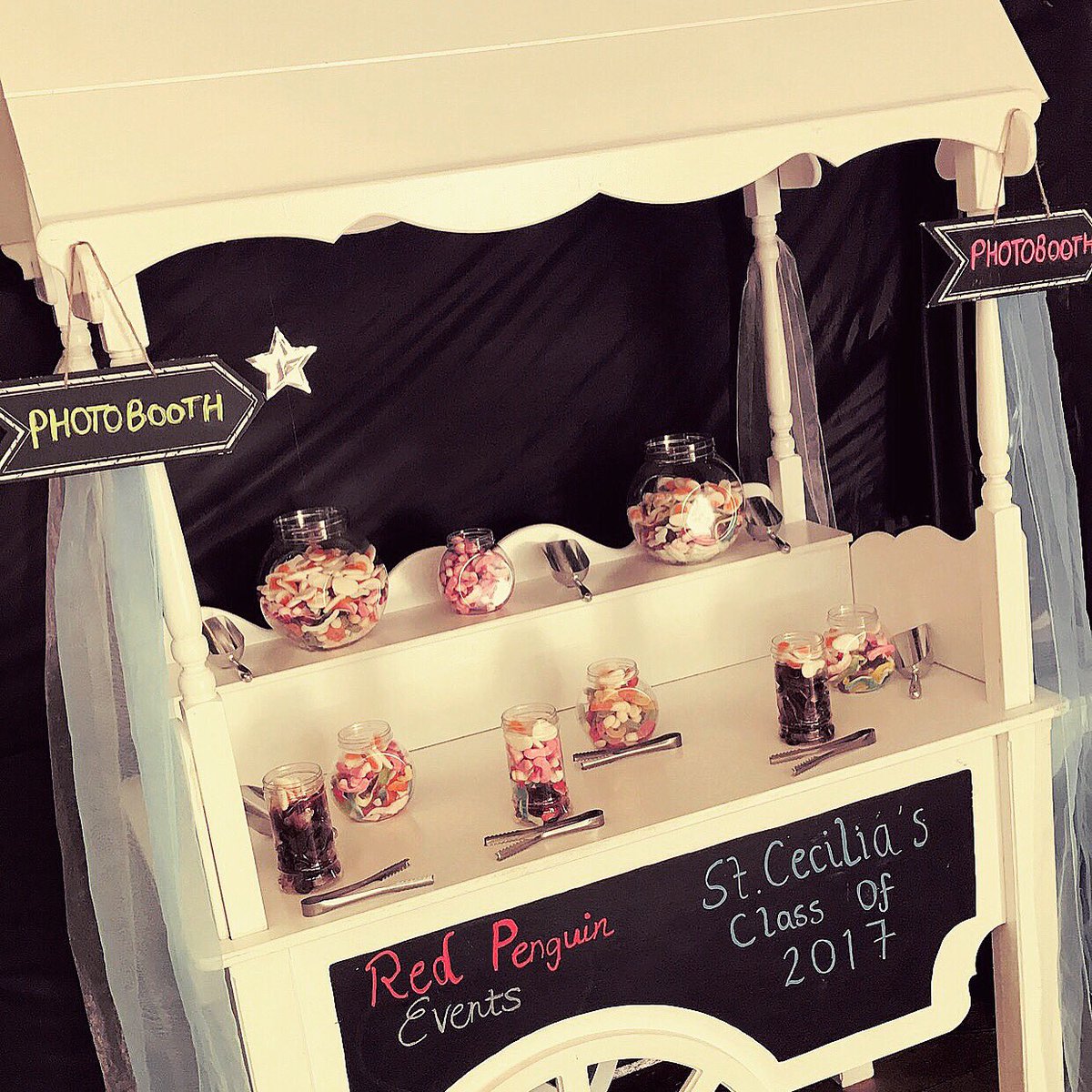 redpenguinevent's tweet photo. Our photobooth, popcorn machine &amp; candy cart all looking great this evening for St. Cecilia's class of 2017 leavers disco in #Sutton 🍿📸 🍬 https://t.co/fksgesHooy