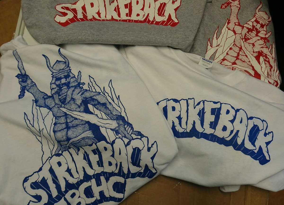 strikebackuk's tweet image. New merch is finally in! Pick one up for a tenner. Shirts going online after tour 🔥