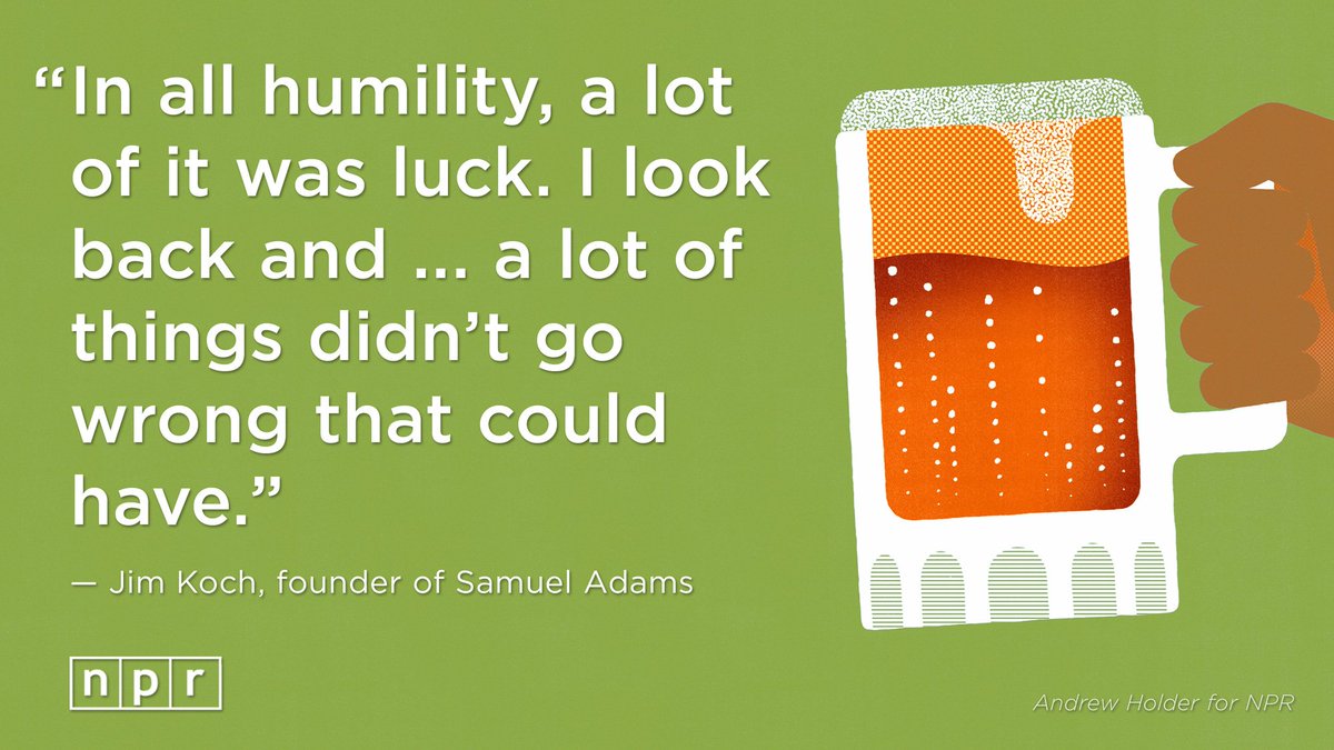 HowIBuiltThis's tweet image. Despite his education and exp in the beer industry, #JimKoch attributes a lot of @SamuelAdamsBeer &apos;s success to luck itun.es/us/zt2Keb.c