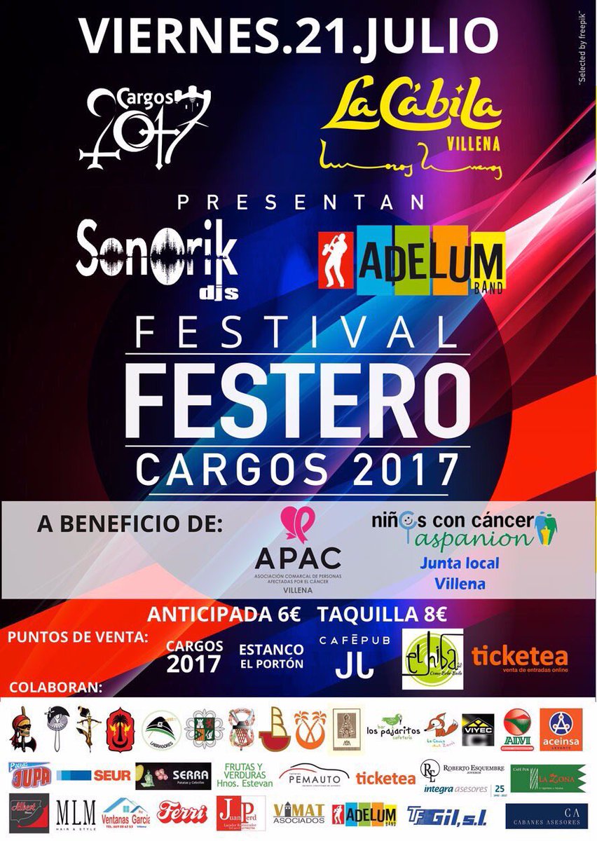 Hoy toca 🕺 #festivalfestero en <a href="/LACABILAVILLENA/">LA CÁBILA VILLENA</a> con <a href="/SonorikDjs/">SonÖrik Djs</a> y <a href="/AdelumVillena/">A.M. Adelum</a>. Se va a liar 💯 !!!!!! #villena