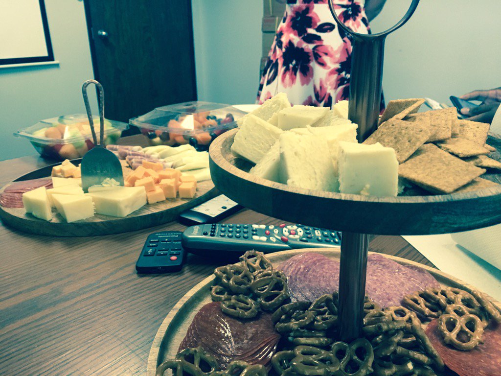 SkyBArnold's tweet photo. Saying goodbye to producer @jillkilgore3 with cheese and meats #Classy #missingwine #missingJill https://t.co/6zKqCUKHxA