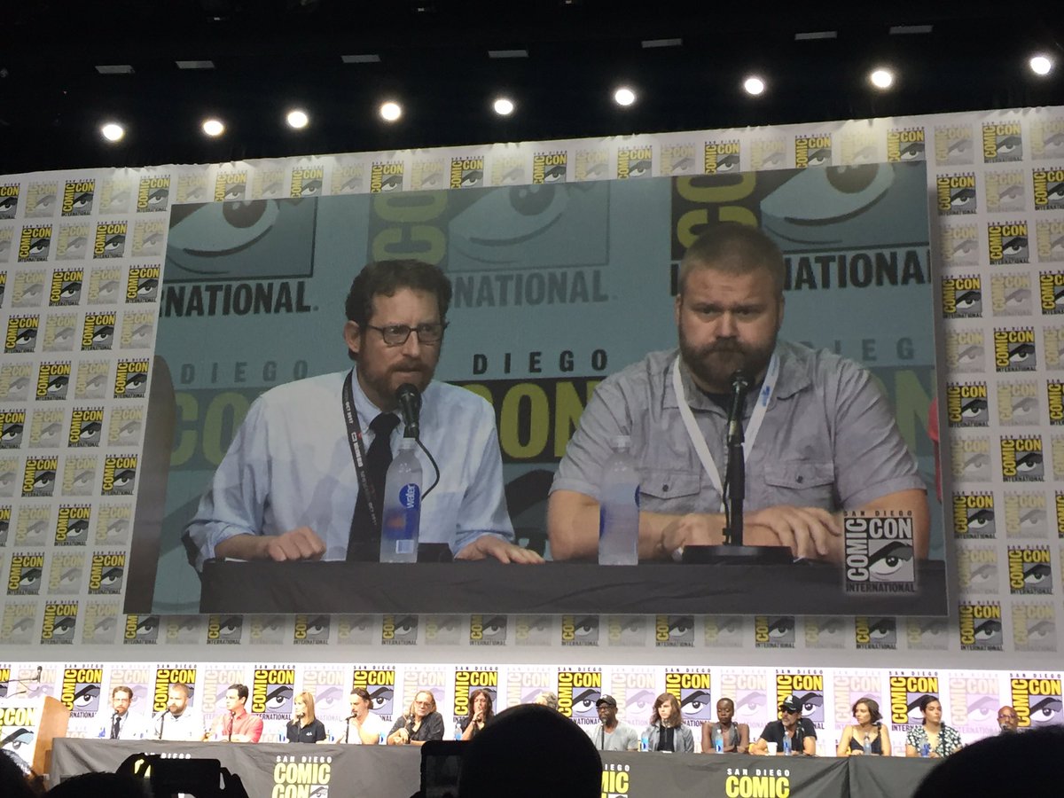 WalkingDead_AMC's tweet photo. Starting the #TWD panel with a moving tribute to John Bernecker. #SDCC https://t.co/4C44VLYmvz