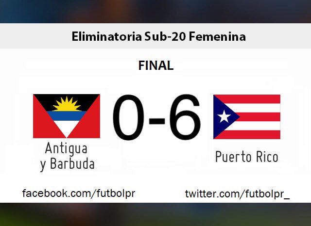 ¡Segunda victoria de Puerto Rico🇵🇷! Las boricuas derrotan 0-6 a Antigua y Barbuda en El Segundo partido de la eliminatoria Sub-20.