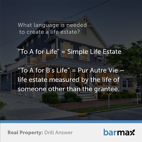 BarMax's tweet photo. The Answer to yesterday's #RealProperty #DailyDrill! Like if you got the answer! 👍
#barmax #barprep #mbe #mbeprep #1L #the1Llife #lawschool https://t.co/XCO2JknM30