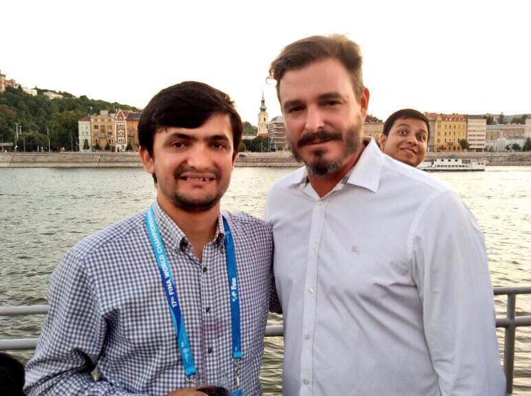 IhsanTaheri's tweet photo. With Antonio Castro Soto Del Valle son of Late #FedalCastro in the sideline of #FINABudapest2017. 

#Afghanistan @finabp2017 @IntJudoFed https://t.co/DHIa13fDzg