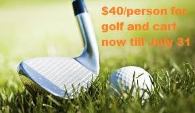 PortHopeGolf's tweet photo. $40/person for 18 hole with cart, on now till July 31. Call 905-885-6487 to book #PortHope #golfdeals https://t.co/5zWv62O6PI
