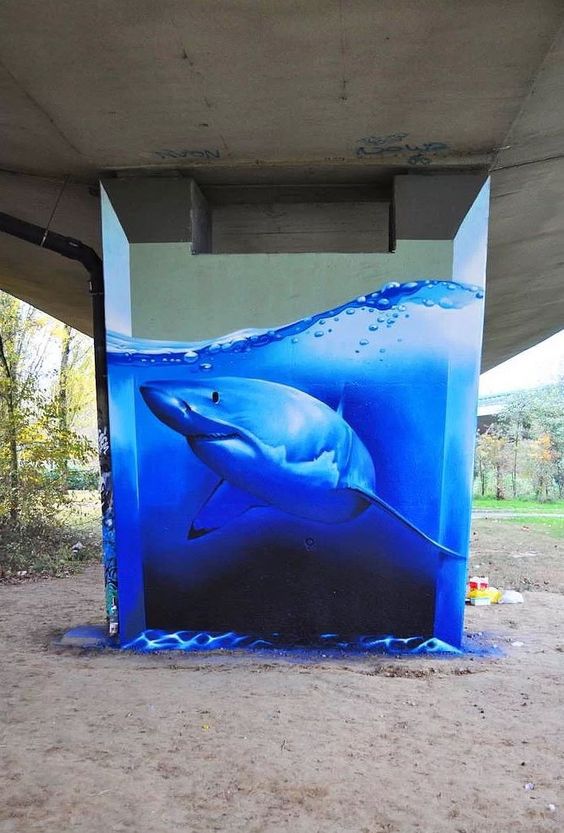 HEXTGO's tweet photo. SPRAY PAINT SHARK TRAPPED IN BRIDGE PILLAR…. https://t.co/SFQ42leCJu https://t.co/AawrEcEpIV