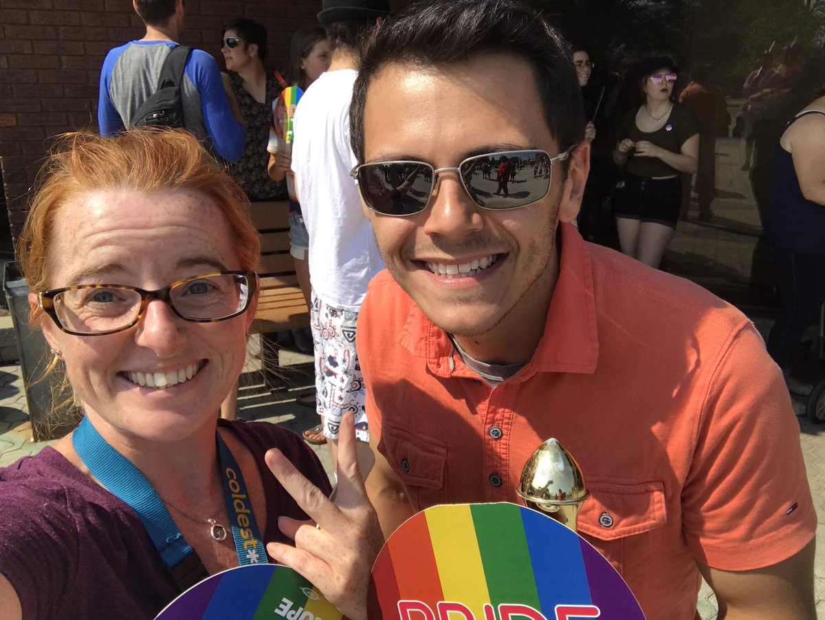 1063jetfm's tweet photo. First ever Pride flag raising at city hall now! Also don't forget tomorrow the Pride March is at 11 at city hall! #summerfunrunner https://t.co/ICLfQjQpoT