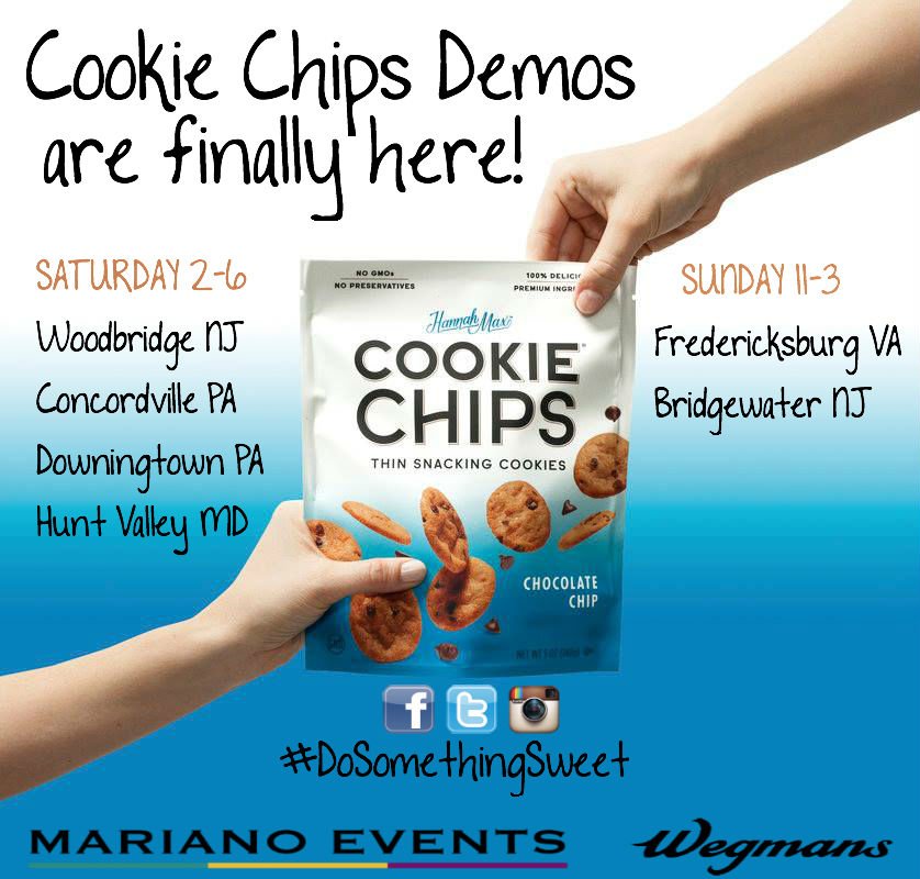 MarianoEvents's tweet photo. Starting this weekend in @Wegmans you can sample HannahMax @cookiechips! We can't wait. #DoSomethingSweet #Cookies #Food #EatClean #Wegmans https://t.co/OGbHCkS0ok