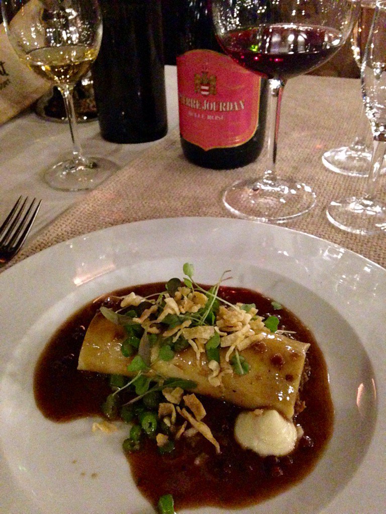 Venison Cannelloni, Cauliflower Pureé &amp; Pink Peppercorn Jus @HauteCabriere Pop-up in Zimbali <a href="/we_chef/">westley muller</a> <a href="/nicvwyk/">nic van wyk</a>
