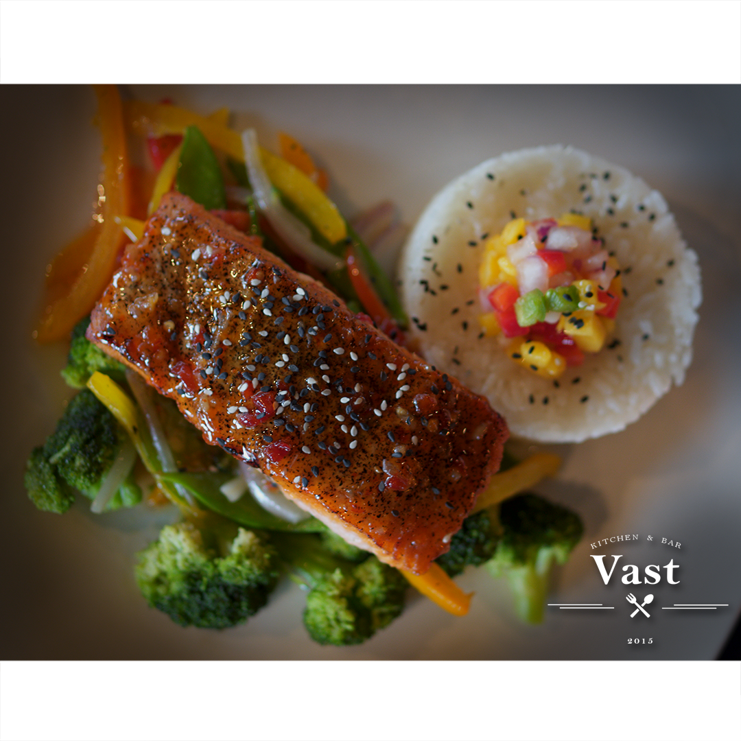VastKitchen's tweet photo. What's for #dinner #tonight? Stop in #tonight for our #amazing #salmon #dish. #Vast #VastKitchen  - BRING A FRIEND https://t.co/ncbVKsMe44