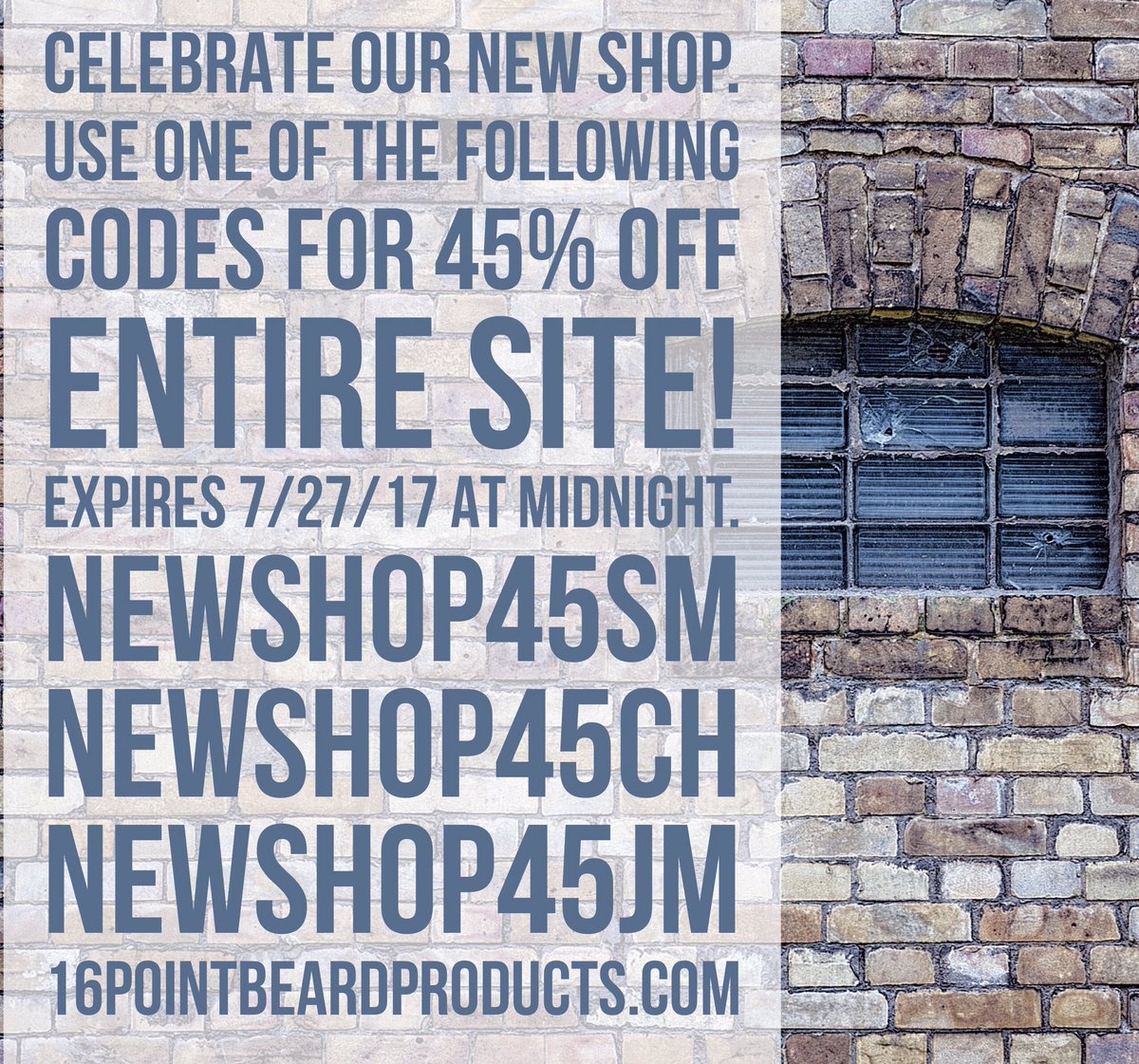 16pointbeardpro's tweet photo. New shop. 45% off entire site. https://t.co/X0MA2j4oDe #beardoil #haircare #sale #16pointbeard https://t.co/EDks7UZbkL
