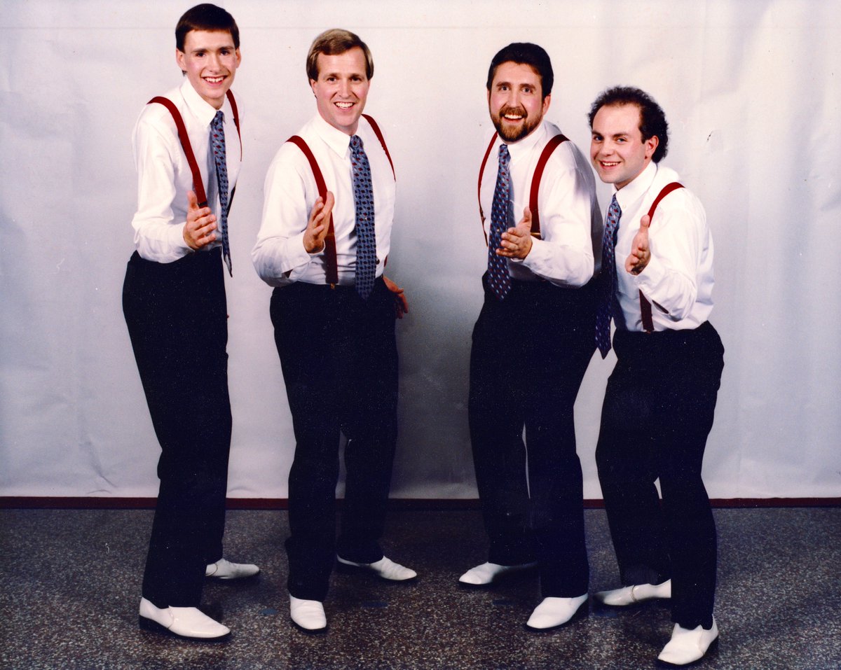 Johnny Appleseed District Champions, 1990. <a href="/stephenwildenyc/">Stephen Wilde</a> 's hair was real. <a href="/barbershopnews/">Barbershop Harmony Society</a> <a href="/AICgold/">AIC</a> <a href="/jadbhs/">Johnny Appleseed District</a> <a href="/BShopHistory/">Barbershop History</a>