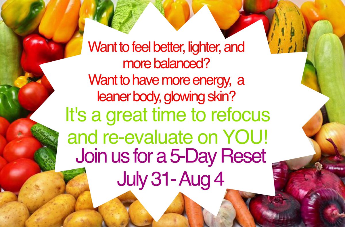 AshDeAngelis's tweet photo. Join us for a 5-Day Reset July 31-Aug4. Message me for more information. #5dayreset #behealthy #TeamEnjoyingtheJourney https://t.co/QNIpYcaccJ