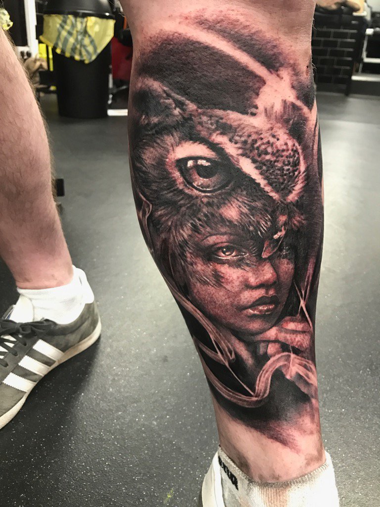 Matthew287's tweet photo. Second piece on left leg super happy with the tattoo https://t.co/lZ8ihWigV4