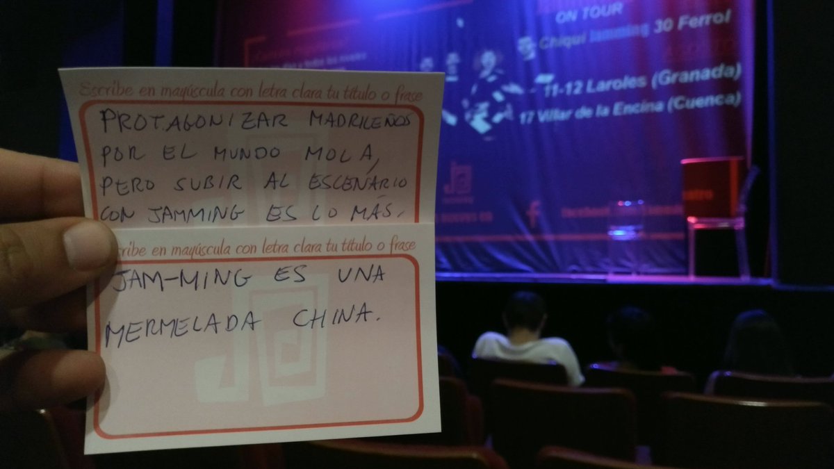 JoeWolfwood's tweet photo. @jammingteatro #jammingtuits Léelo en directo que se que puedes. https://t.co/GTcG49rzTk