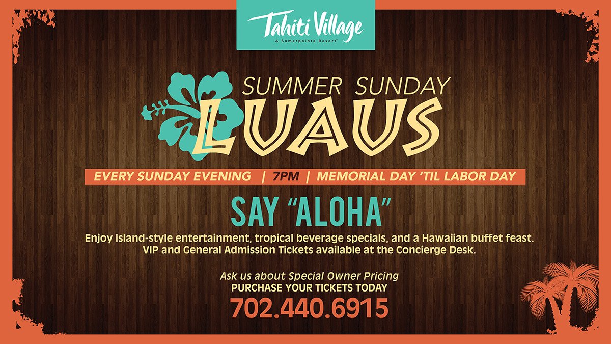 TahitiVillage's tweet photo. Remember to purchase your tickets for Sunday's Luau. Stop by the concierge desk or call (702) 440-6915.
🌴https://t.co/WoKMnxXwLc🌸#Luau https://t.co/1bF4PDXnZs
