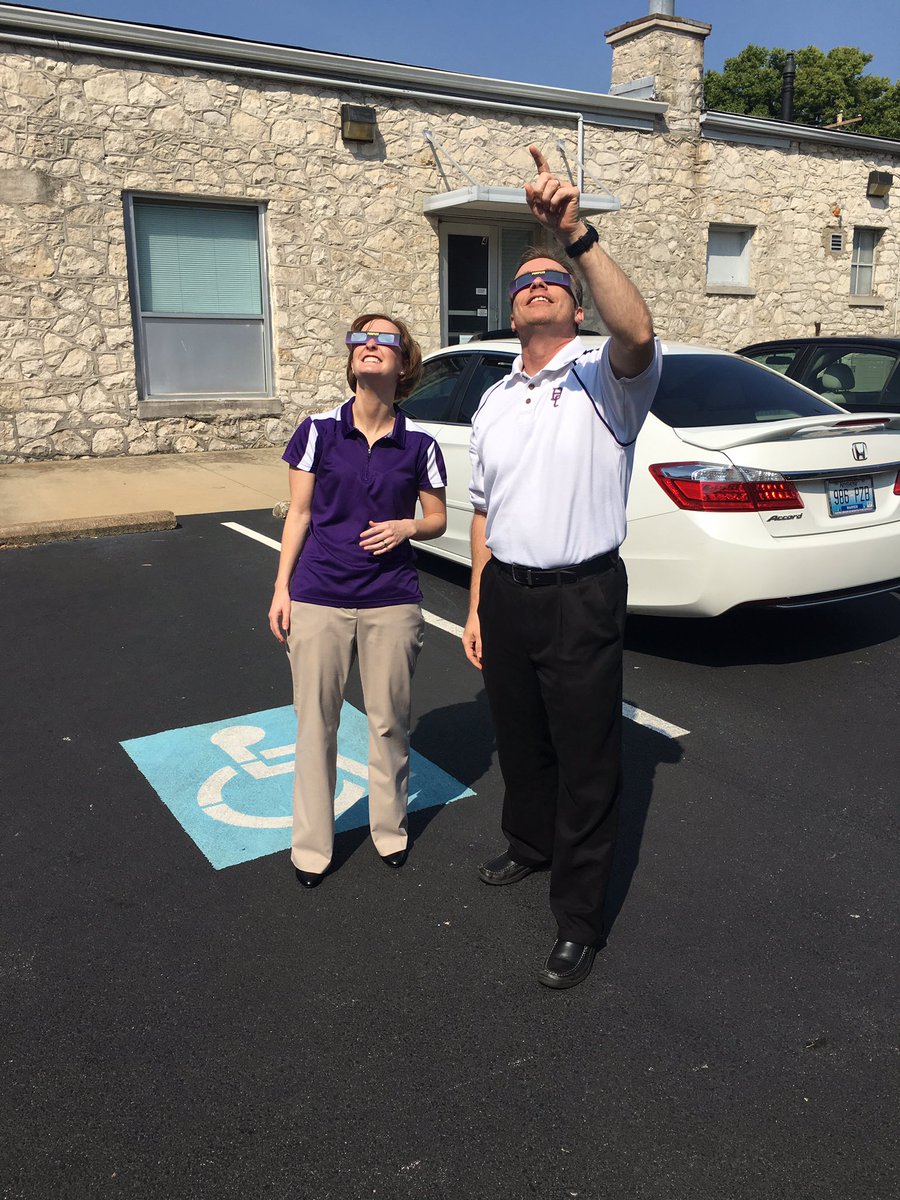 BGISDgaryfields's tweet photo. @bgisd's @LeslieAMcCoy &amp; @KennethMay tested out our "PURPLES" themed eclipse glasses we will use for all students/staff on 8/21 #theyworked https://t.co/vl5Ul32Ef4